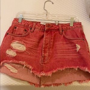 One Teaspoon Red Mini Skirt